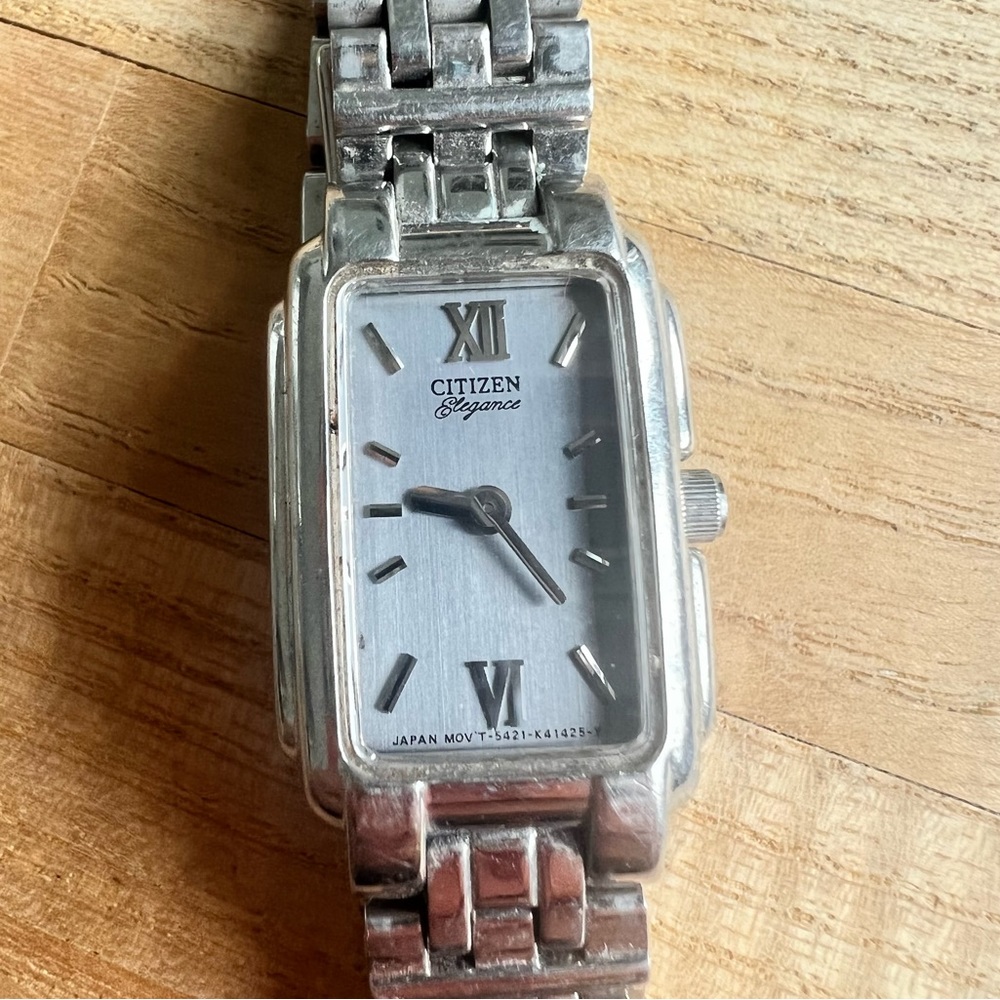 Citizen elegance ladies rectangular gray and silv… - image 2